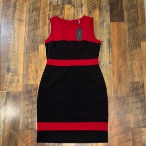 Tommy Hilfiger Elegant Red and Black Sleeveless Dress
